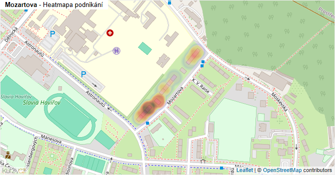 Mozartova - mapa podnikání