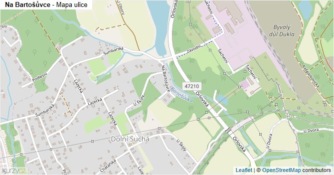 Na Bartošůvce - mapa ulice