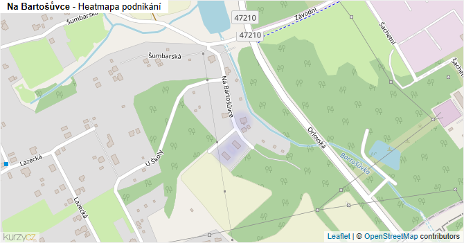 Na Bartošůvce - mapa podnikání