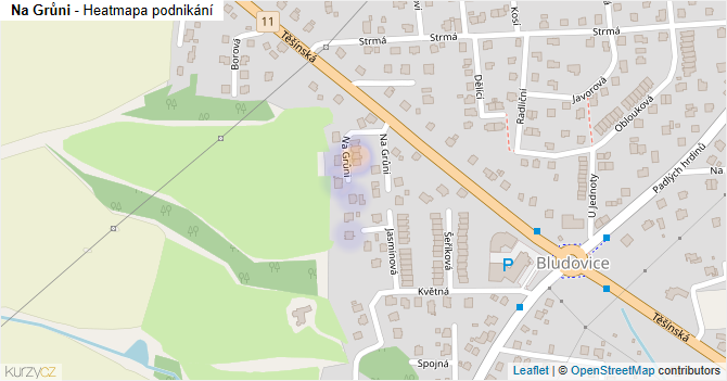 Na Grůni - mapa podnikání