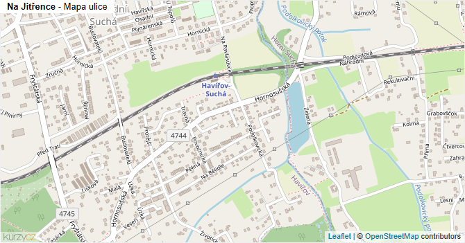 Na Jitřence - mapa ulice