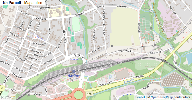 Na Parceli - mapa ulice