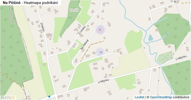 Na Pěšině - mapa podnikání