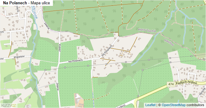 Na Polanech - mapa ulice