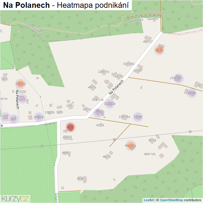Mapa Na Polanech - Firmy v ulici.