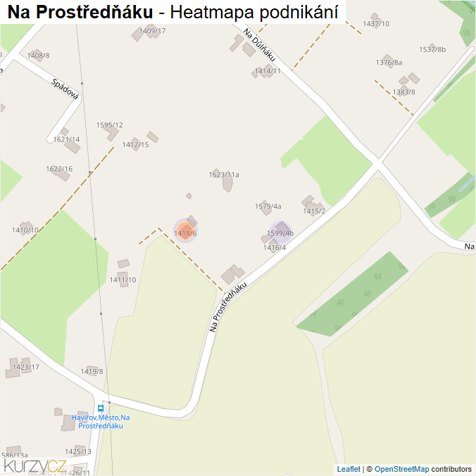 Mapa Na Prostředňáku - Firmy v ulici.