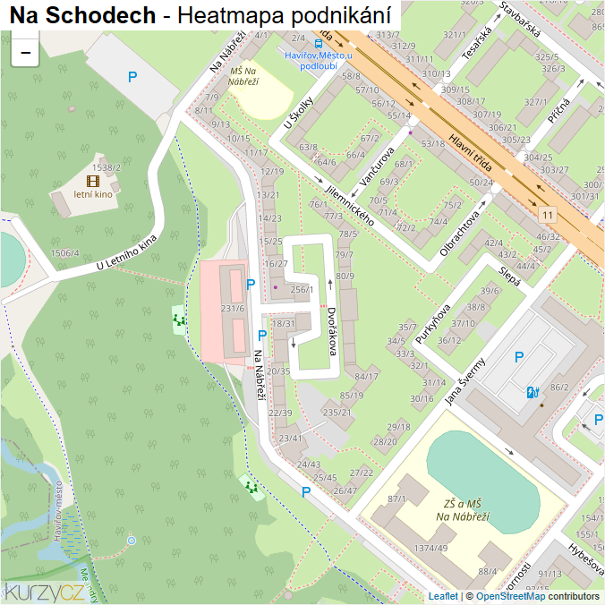 Mapa Na Schodech - Firmy v ulici.