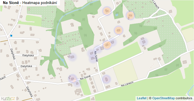 Na Sioně - mapa podnikání