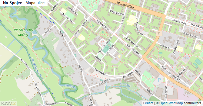 Na Spojce - mapa ulice