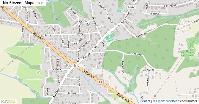 Na Stezce - mapa ulice