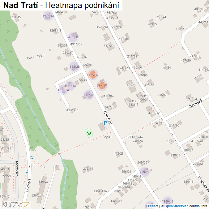 Mapa Nad Tratí - Firmy v ulici.