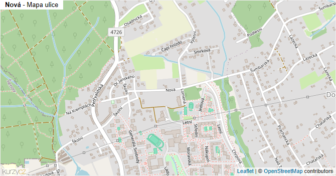Nová - mapa ulice