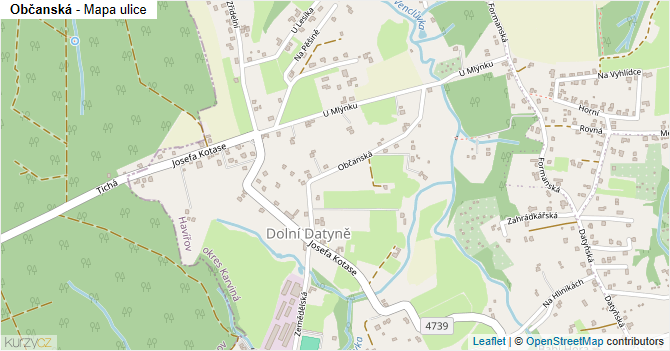 Občanská - mapa ulice