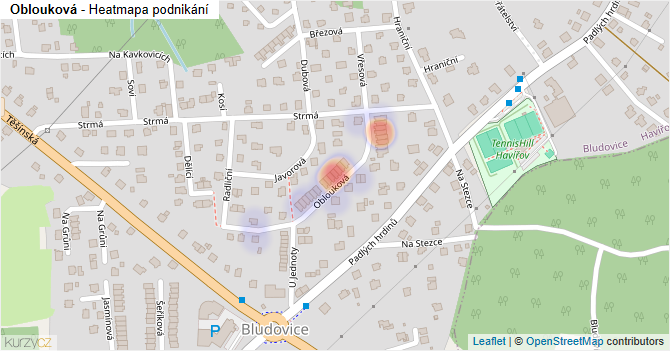Oblouková - mapa podnikání