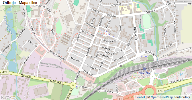 Odboje - mapa ulice