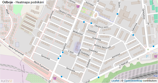 Odboje - mapa podnikání