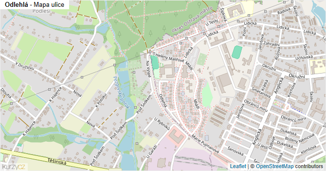 Odlehlá - mapa ulice