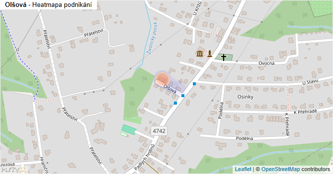 Olšová - mapa podnikání