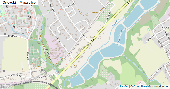 Orlovská - mapa ulice