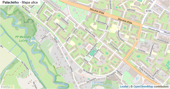 Palackého - mapa ulice