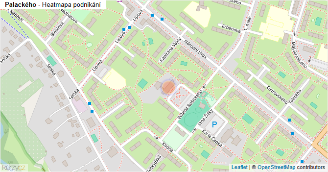 Palackého - mapa podnikání