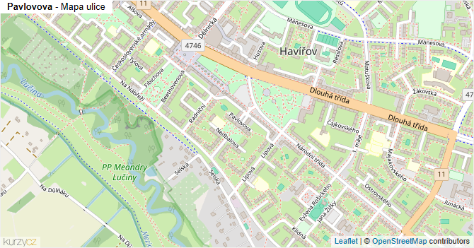 Pavlovova - mapa ulice