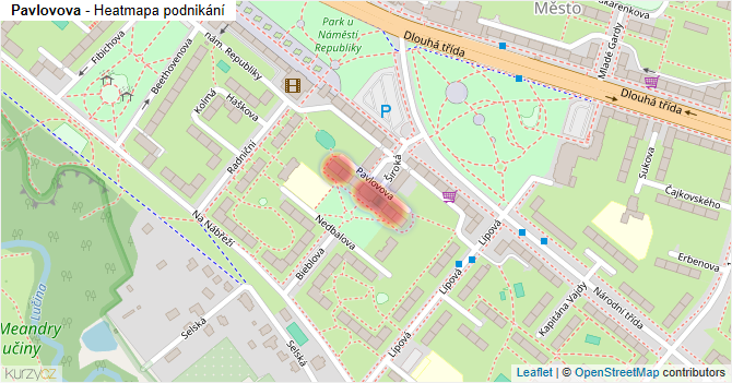 Pavlovova - mapa podnikání