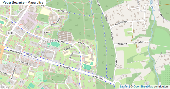 Petra Bezruče - mapa ulice