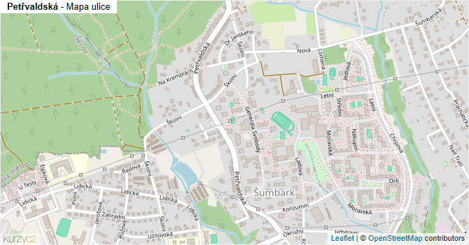 Petřvaldská - mapa ulice