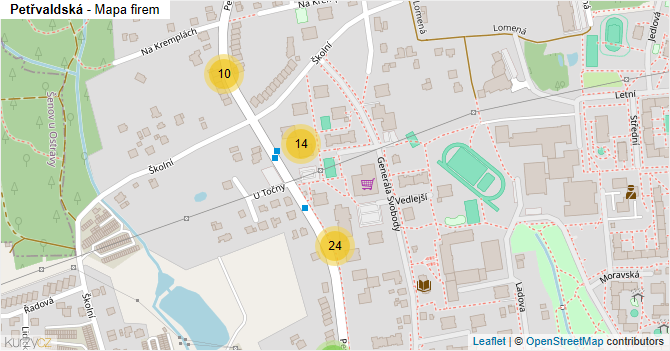 Petřvaldská - mapa firem