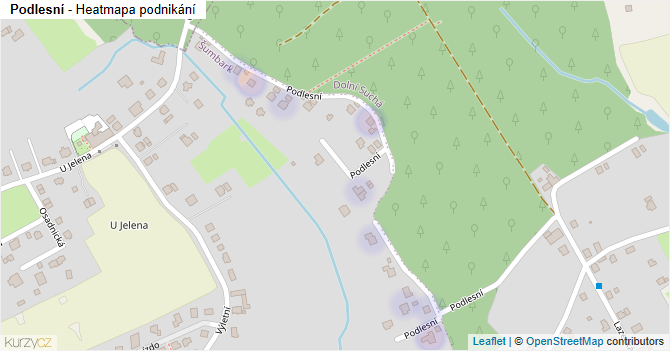 Podlesní - mapa podnikání