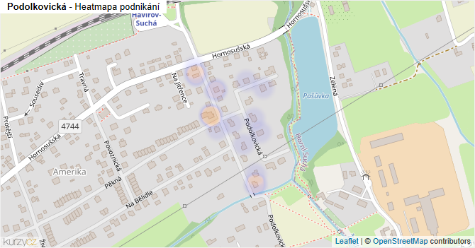 Podolkovická - mapa podnikání