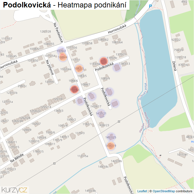 Mapa Podolkovická - Firmy v ulici.