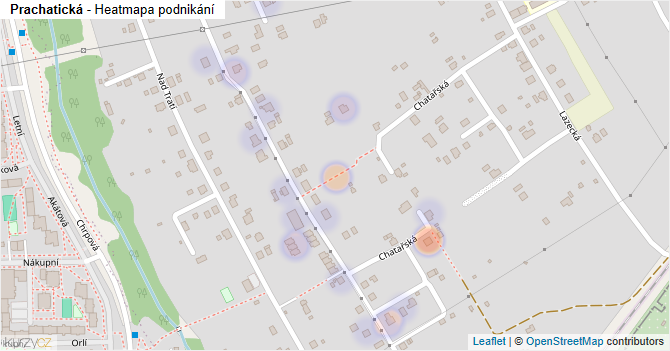 Prachatická - mapa podnikání