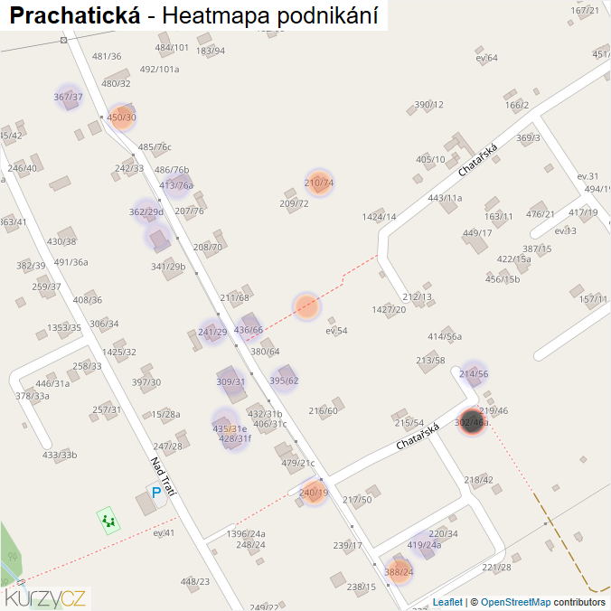 Mapa Prachatická - Firmy v ulici.