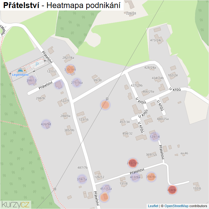 Mapa Přátelství - Firmy v ulici.