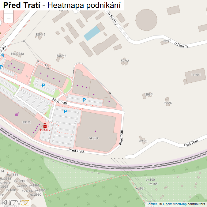 Mapa Před Tratí - Firmy v ulici.