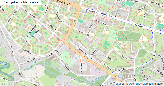 Přemyslova - mapa ulice