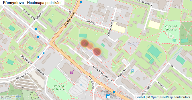 Přemyslova - mapa podnikání
