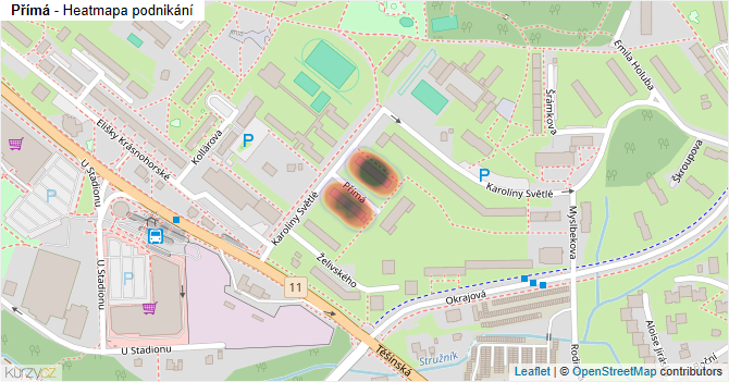 Přímá - mapa podnikání