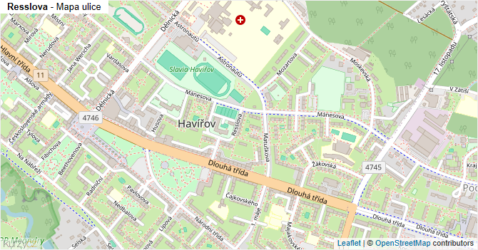 Resslova - mapa ulice
