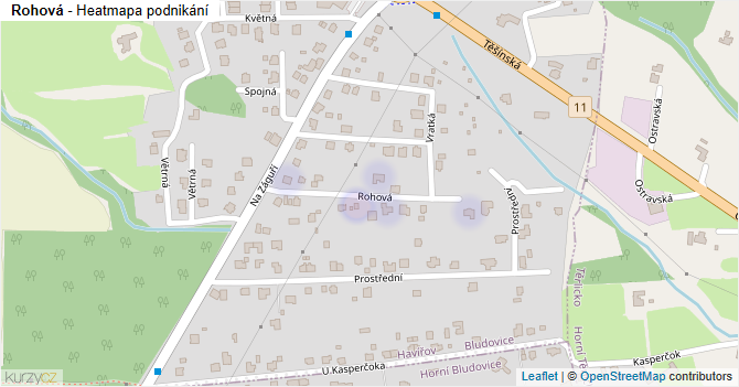 Rohová - mapa podnikání