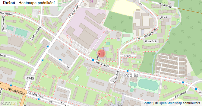 Rušná - mapa podnikání
