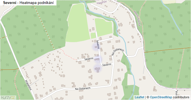 Severní - mapa podnikání