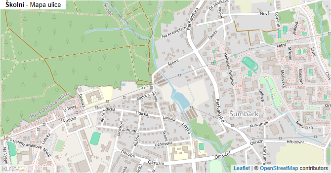 Školní - mapa ulice