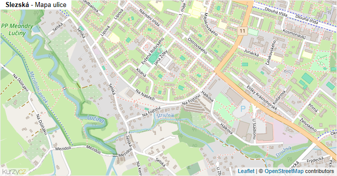 Slezská - mapa ulice