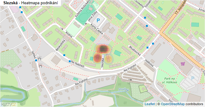Slezská - mapa podnikání