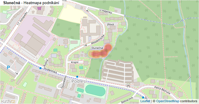 Slunečná - mapa podnikání