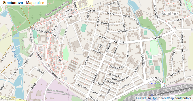 Smetanova - mapa ulice