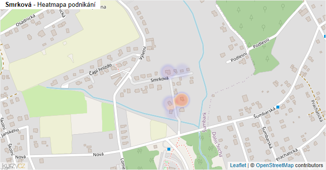Smrková - mapa podnikání
